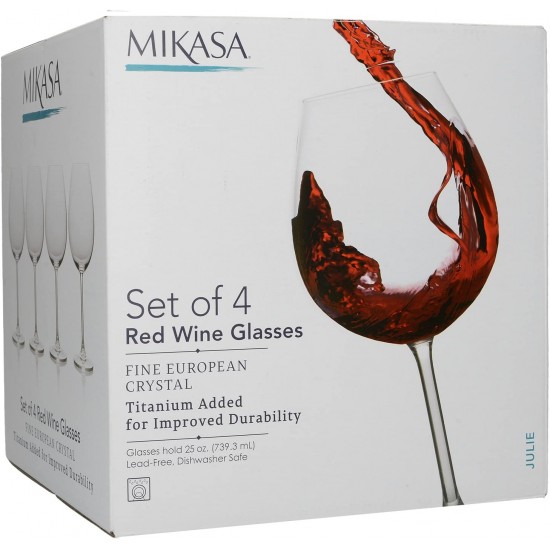Wine Glasses Mikasa Julie Luxury LeadFree Crystal Red